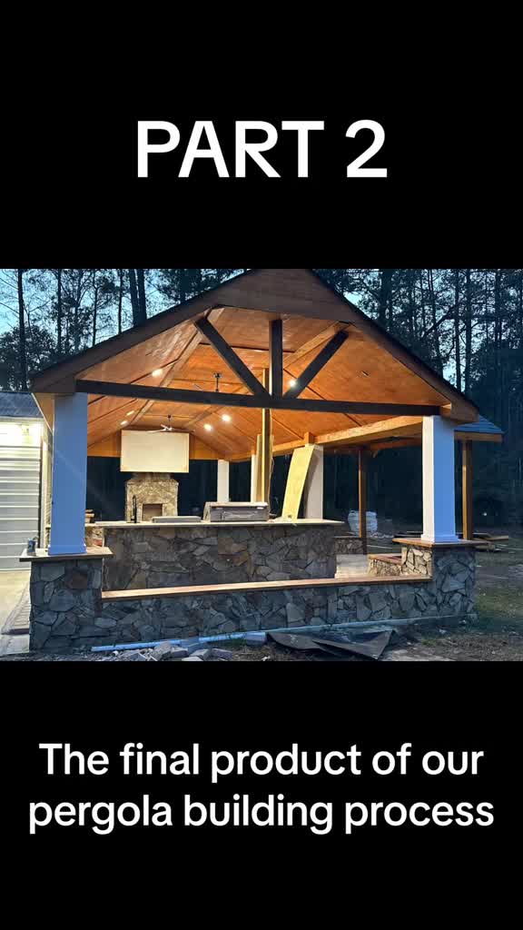 PART 2: The final product of our pergola building process! This setup is definitely a vibe!🔥🥰💪🏽 #FYP #ForYouPage #CountryVibes #BonfireVibes #Pergola #LowCountry #Fireplace #Bonfire #OutdoorCooking #CookingVibes #CountryLiving #Life #BigCounty #CountryMade #LiveLife #Part2 #CustomPergola #Outside #Outdoor #OutdoorVibes #OutdoorLiving #BackyardParty #PartyVibes #SneakPeek #Vibes #SiteOne #SiteOneLandScapeSupply #Wayfair #Lowes #Share 